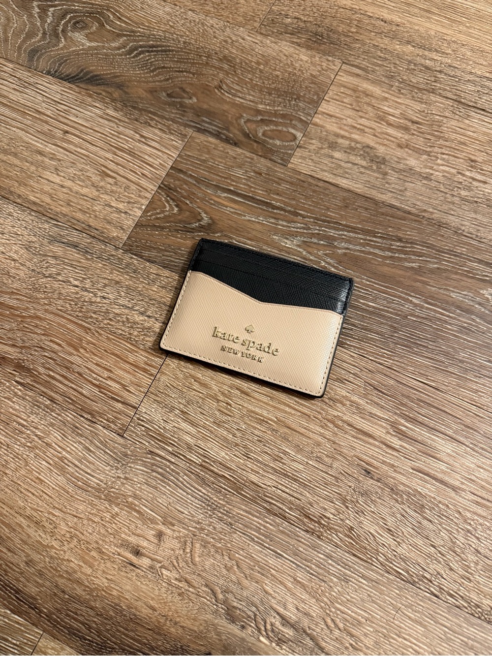 kate spade Black and Cream Leather Card Holder